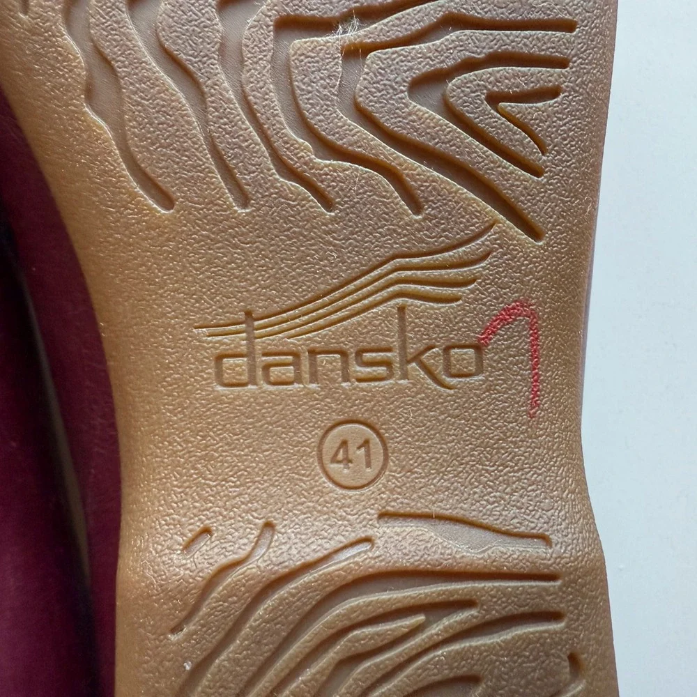 Dansko Lace Glazed Kid Leather Suede Wine Comfort Loafers Shoes eu 41 US 10 - Picture 9 of 9